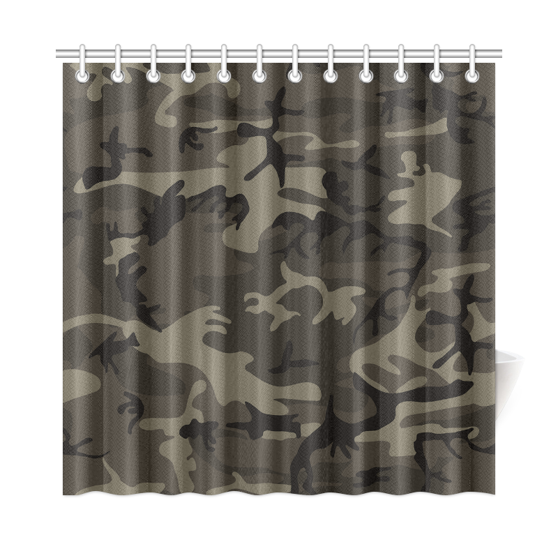 Camo Grey Shower Curtain 72"x72"