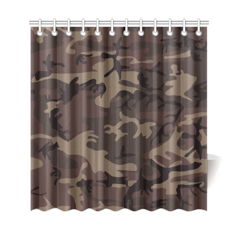 Camo Red Brown Shower Curtain 69"x72"