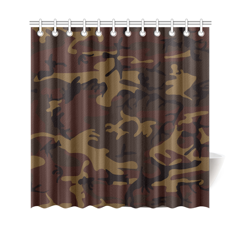 Camo Dark Brown Shower Curtain 69"x70"