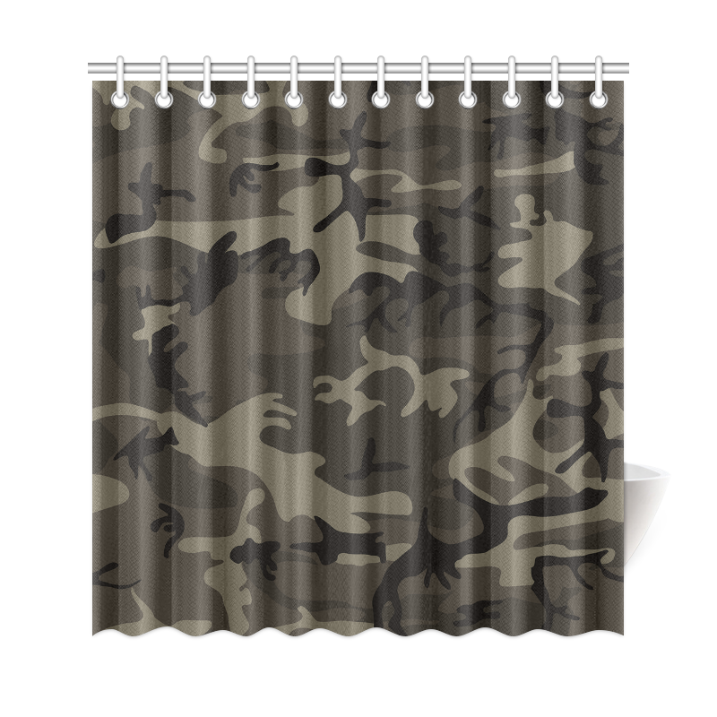 Camo Grey Shower Curtain 69"x72"