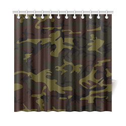 Camo Green Brown Shower Curtain 72"x72"