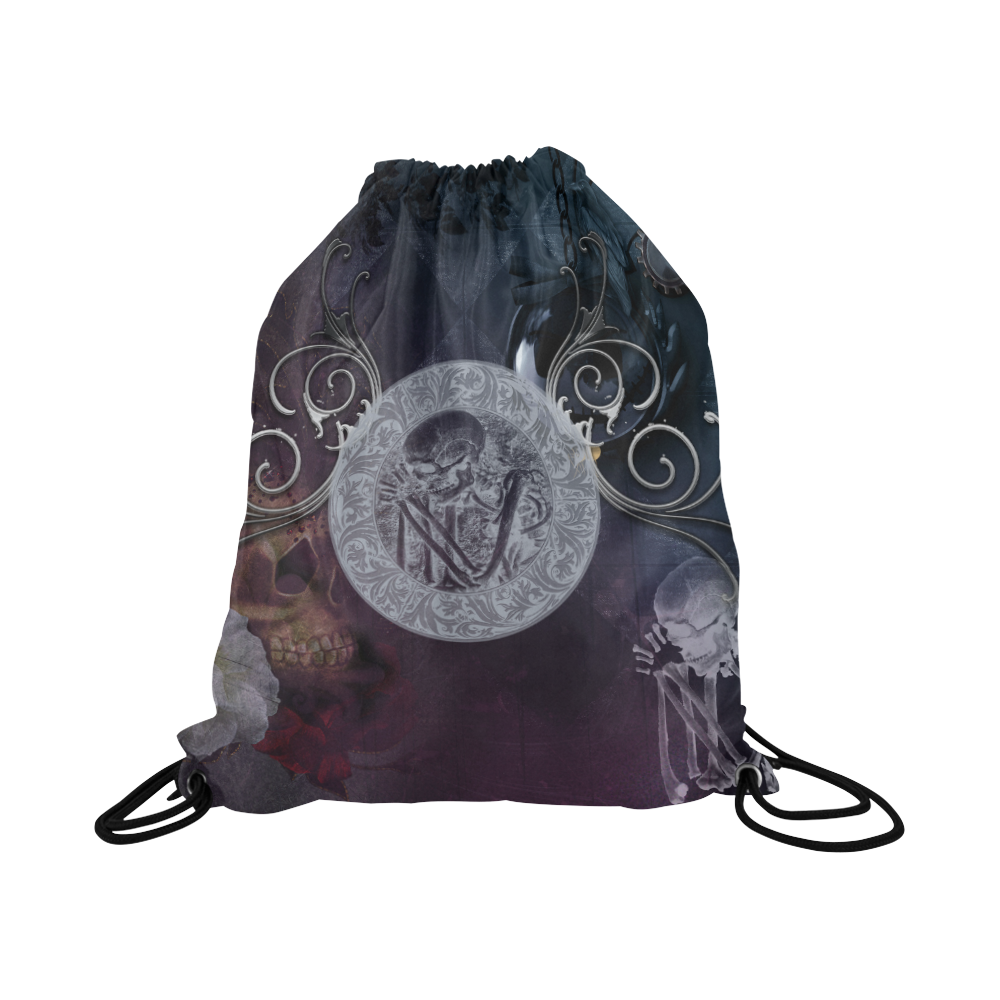 Amazing skeleton Large Drawstring Bag Model 1604 (Twin Sides)  16.5"(W) * 19.3"(H)