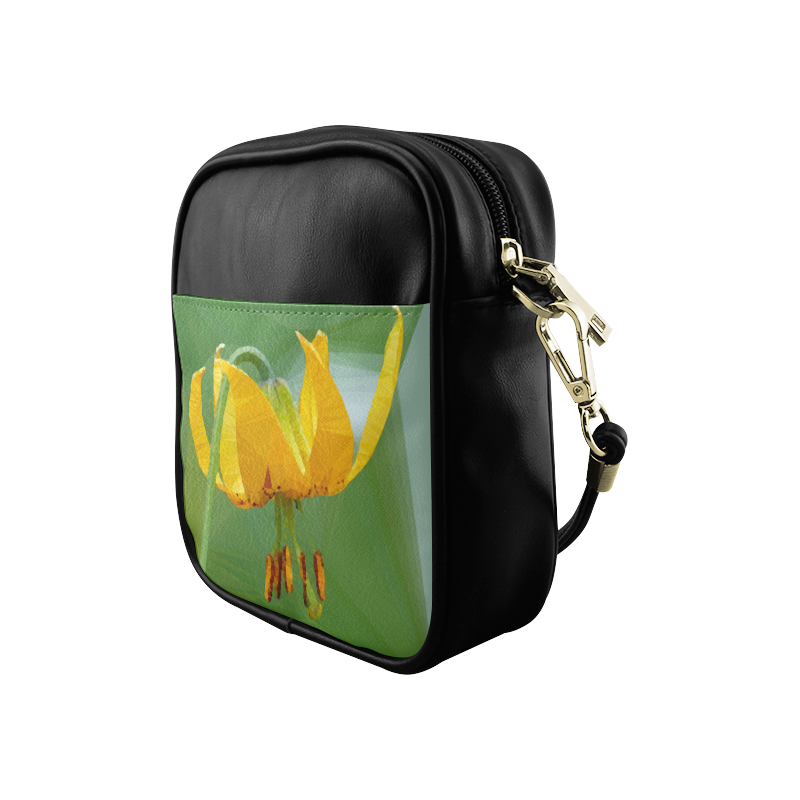 Tiger Lily Floral Geometric Polygon Art Sling Bag (Model 1627)