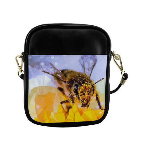 Honey Bee Pollen Geometric Low Poly Triangles Sling Bag (Model 1627)