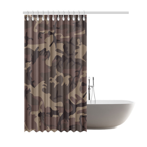 Camo Red Brown Shower Curtain 69"x84"