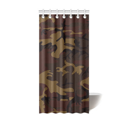 Camo Dark Brown Shower Curtain 36"x72"