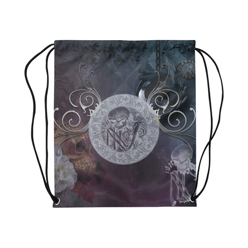 Amazing skeleton Large Drawstring Bag Model 1604 (Twin Sides)  16.5"(W) * 19.3"(H)