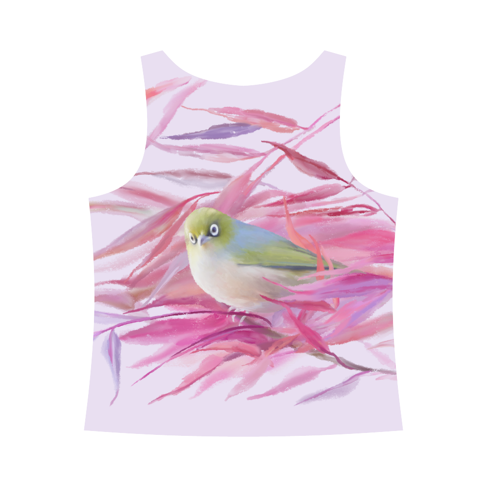 Cute little SilverEye, angry bird watercolor All Over Print Tank Top for Women (Model T43)
