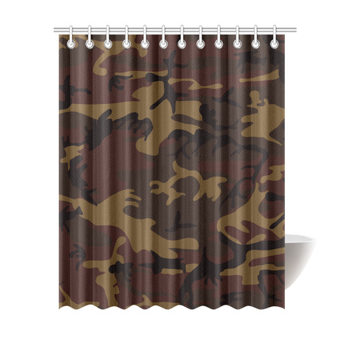 Camo Dark Brown Shower Curtain 69 X84, Dark Brown Shower Curtain
