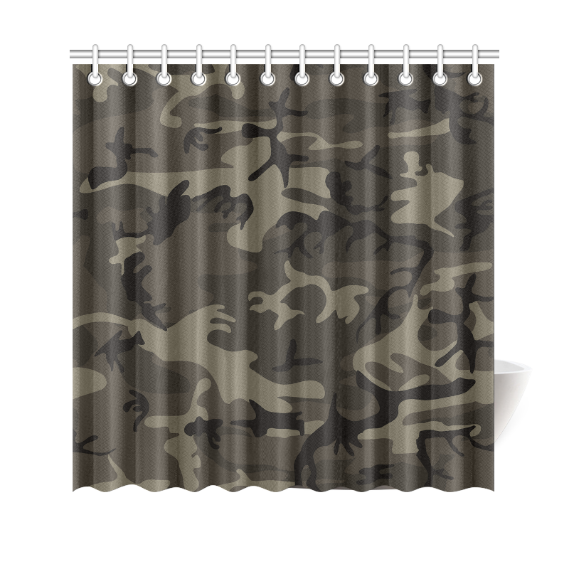 Camo Grey Shower Curtain 69"x70"