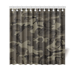 Camo Grey Shower Curtain 69"x70"