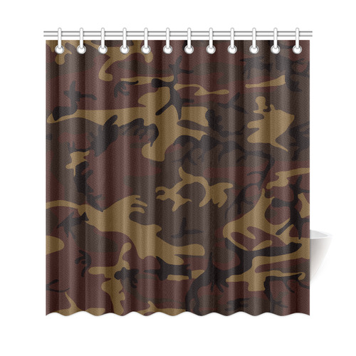 Camo Dark Brown Shower Curtain 69"x72"