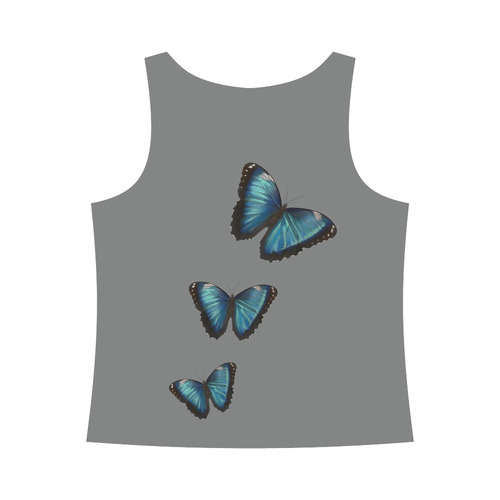 Morpho hyacintus butterflies painting All Over Print Tank Top for Women (Model T43)