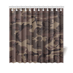Camo Red Brown Shower Curtain 69"x70"