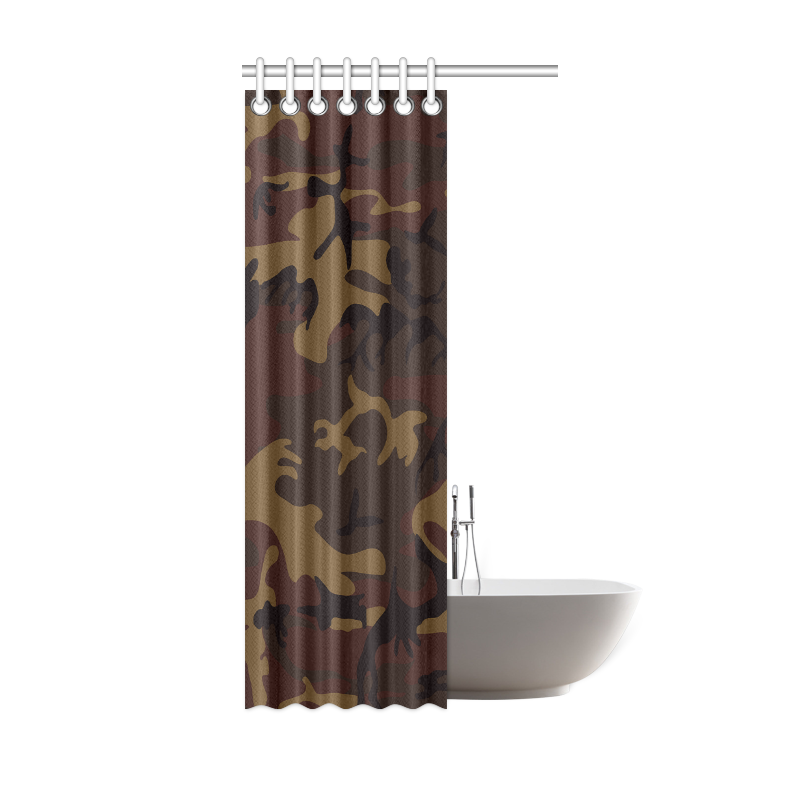 Camo Dark Brown Shower Curtain 36"x72"