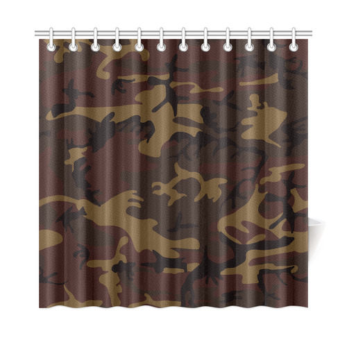 Camo Dark Brown Shower Curtain 72"x72"