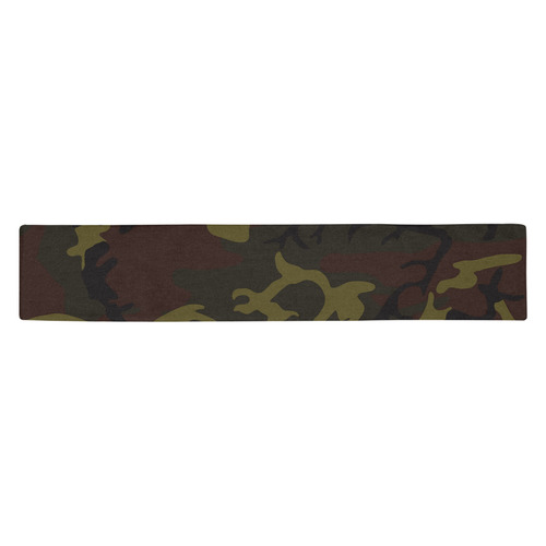 Camo Green Brown Table Runner 14x72 inch
