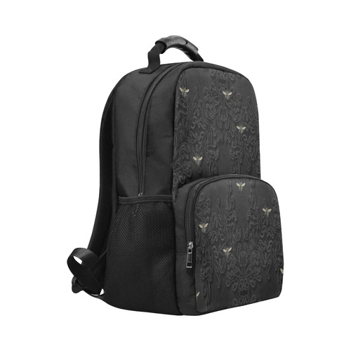 Black Bees and Lace Unisex Laptop Backpack (Model 1663)