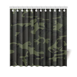 Camo Green Shower Curtain 69"x70"