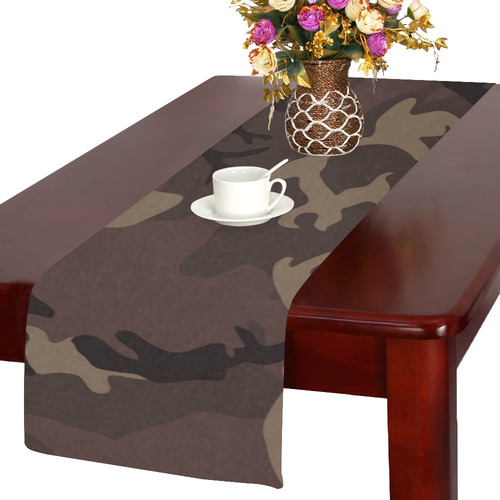 Camo Red Brown Table Runner 14x72 inch