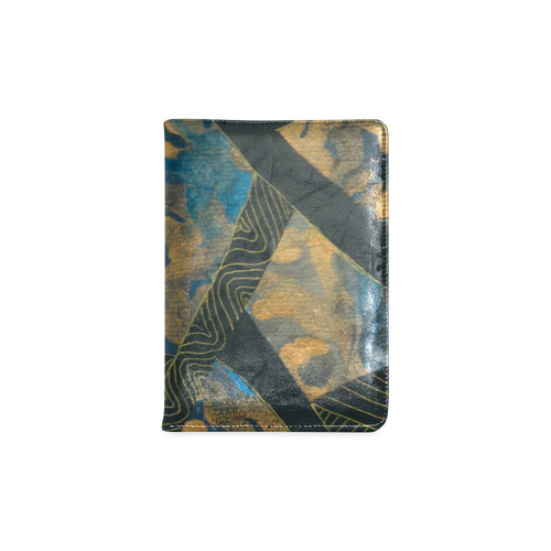 Blue Black and gold abstract Custom NoteBook A5