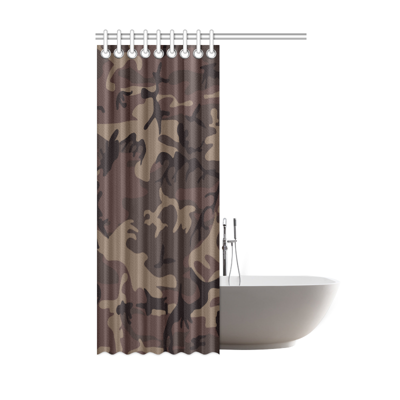 Camo Red Brown Shower Curtain 48"x72"