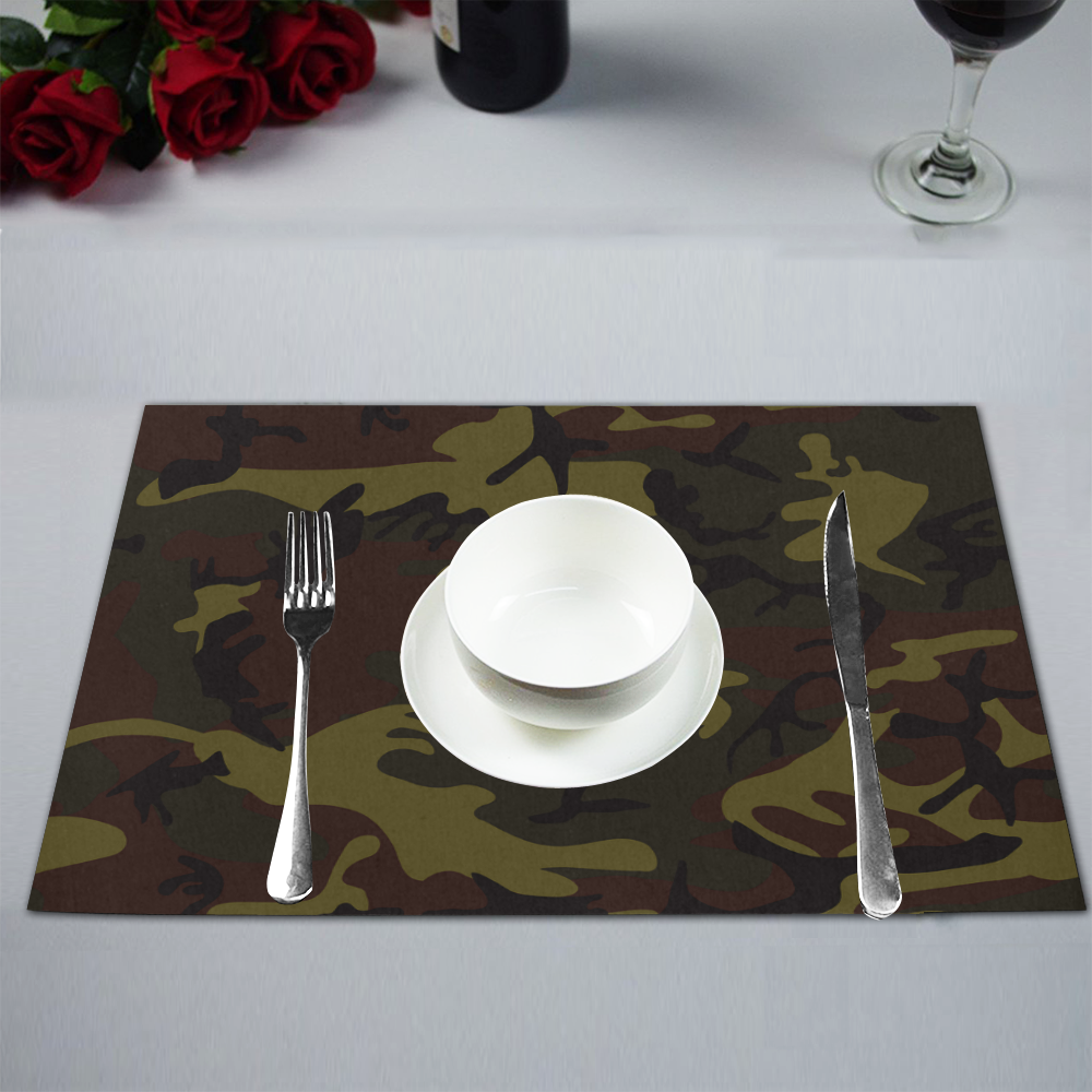 Camo Green Brown Placemat 12''x18''