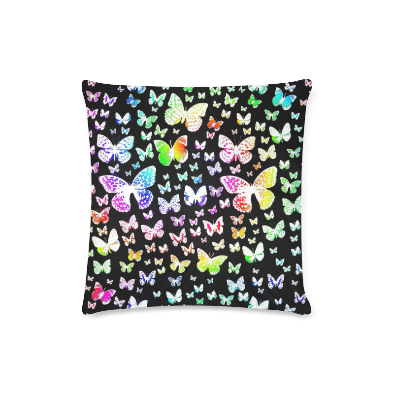 Rainbow Butterflies Custom Zippered Pillow Case 16"x16"(Twin Sides)