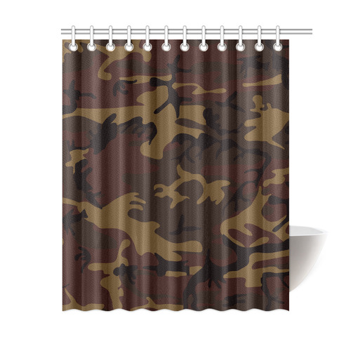 Camo Dark Brown Shower Curtain 60"x72"