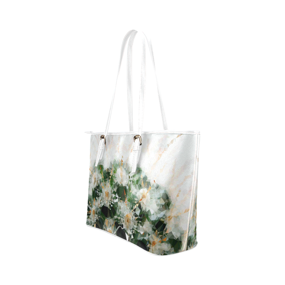 Cactus Low Poly Geometric Triangle Art Leather Tote Bag/Large (Model 1651)