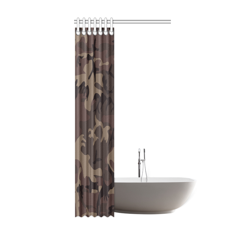 Camo Red Brown Shower Curtain 36"x72"