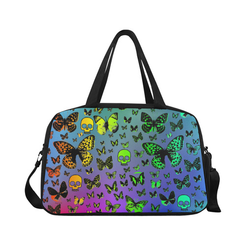 Rainbow Skulls & Butterflies Fitness Handbag (Model 1671)