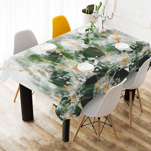 Cactus Low Poly Geometric Triangle Art Cotton Linen Tablecloth 60"x 84"