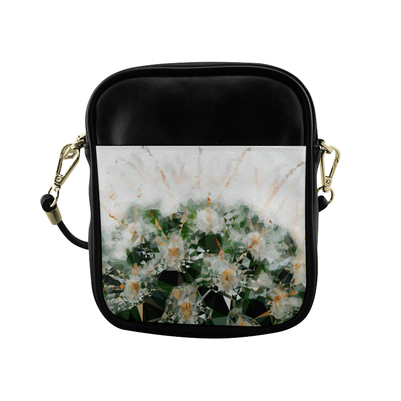 Cactus Low Poly Geometric Triangle Art Sling Bag (Model 1627)