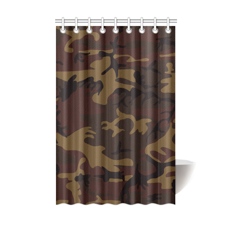 Camo Dark Brown Shower Curtain 48"x72"