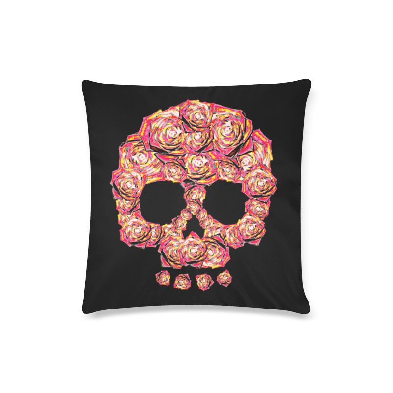 skull pink Custom Zippered Pillow Case 16"x16"(Twin Sides)