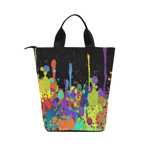 Crazy Multicolored Running Splashes II Nylon Lunch Tote Bag (Model 1670)