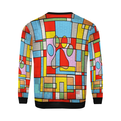 Paws Pattern by Popart Lover All Over Print Crewneck Sweatshirt for Men (Model H18)