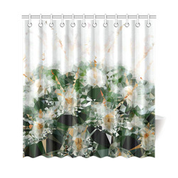 Cactus Low Poly Geometric Triangle Art Shower Curtain 69"x72"