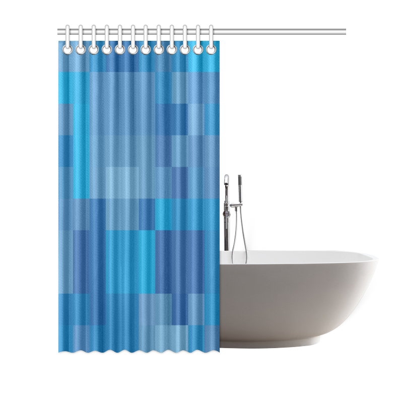 Blue Color Blocks by Gingezel Shower Curtain 72"x72"