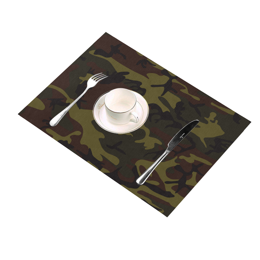 Camo Green Brown Placemat 14’’ x 19’’ (Set of 2)