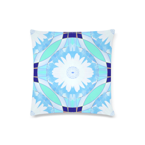 Geometric Floral Custom Zippered Pillow Case 16"x16"(Twin Sides)