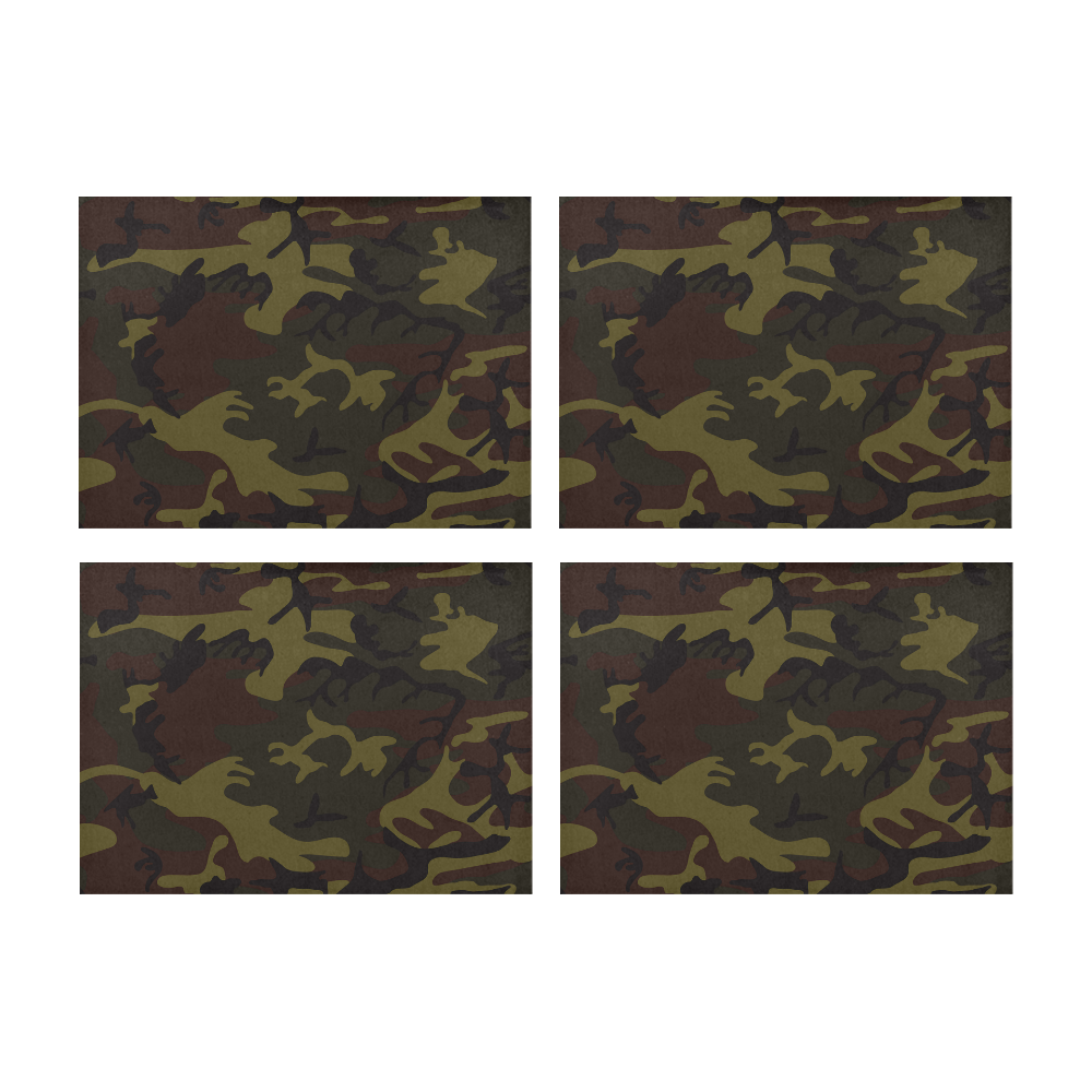 Camo Green Brown Placemat 14’’ x 19’’ (Set of 4)