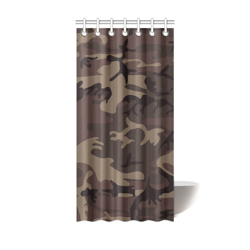 Camo Red Brown Shower Curtain 36"x72"