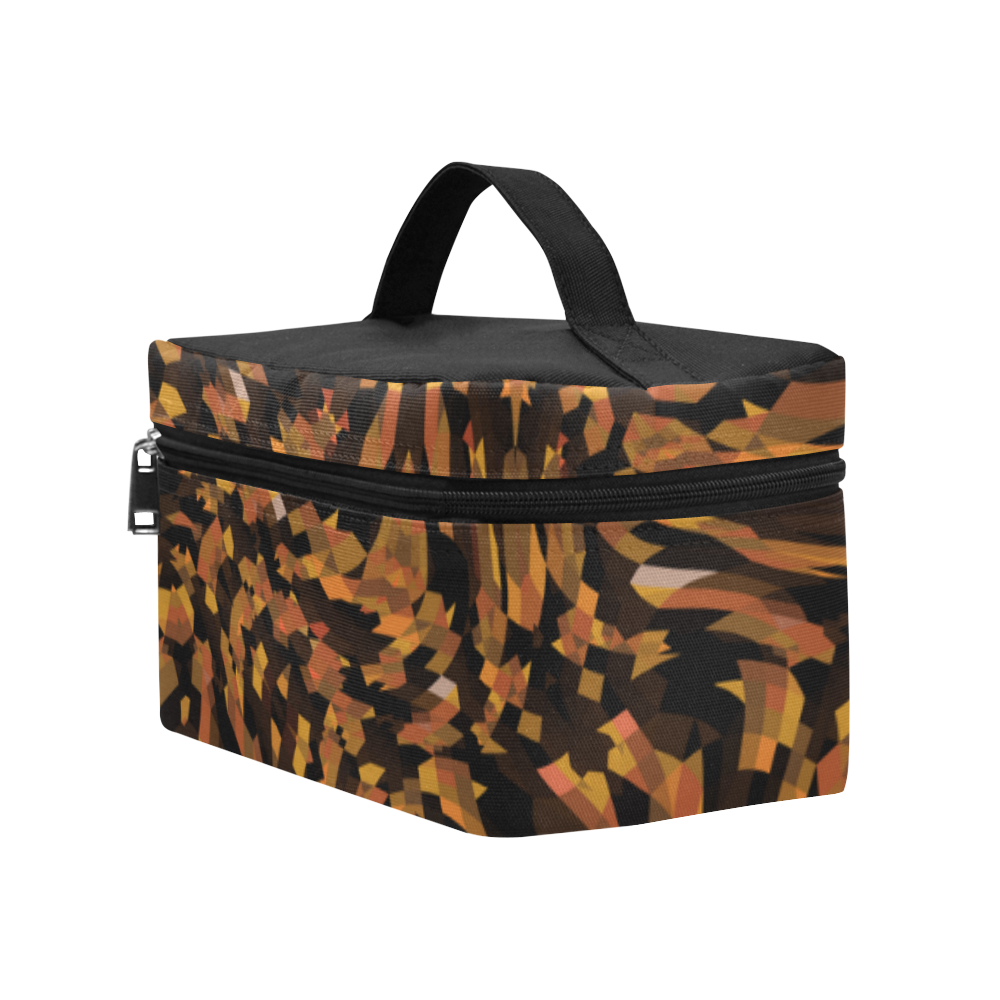 Bronze and Brown Abstract by Gingezel Cosmetic Bag/Large (Model 1658)