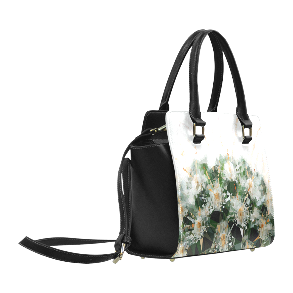 Cactus Low Poly Geometric Triangle Art Classic Shoulder Handbag (Model 1653)