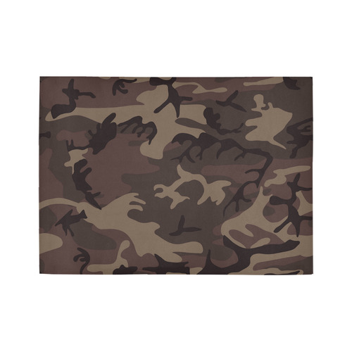 Camo Red Brown Area Rug7'x5'