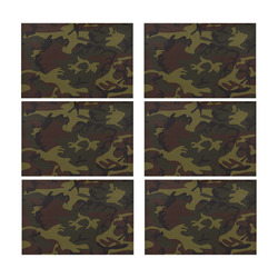 Camo Green Brown Placemat 12’’ x 18’’ (Set of 6)