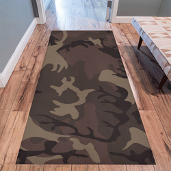 Camo Red Brown Area Rug 9'6''x3'3''