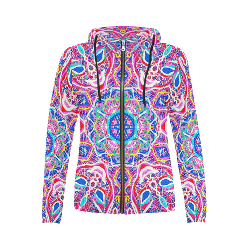 Thleudron Venice All Over Print Full Zip Hoodie for Women (Model H14)